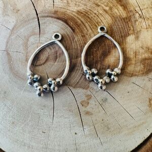 Rare Pandora 14K & SS Triple Daisy Compose Earring Charms